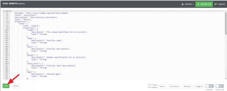 Валидация json по схеме онлайн